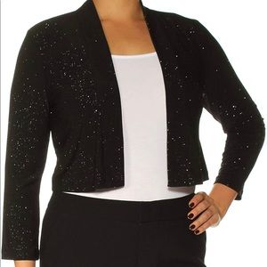 Calvin Klein Three Quarter Sleeve Shimmer Shrug